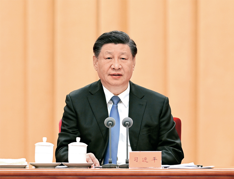 2023年1月9日，中共中央總書記、國家主席、中央軍委主席習近平在中國共產黨第二十屆中央紀律檢查委員會第二次全體會議上發表重要講話。 新華社記者 張領/攝